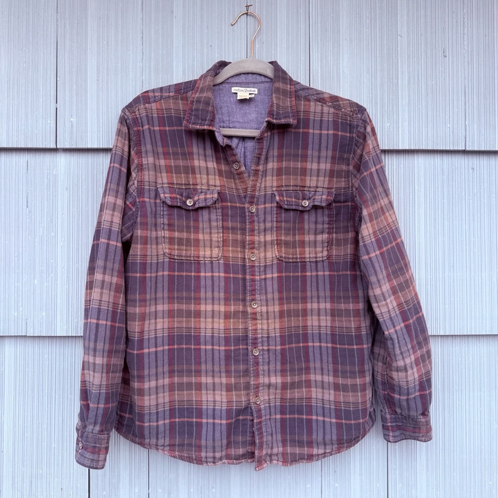 Carbon2Cobalt Mens Plaid Flannel‎ Long Sleeve Button Up Shirt Size Medium